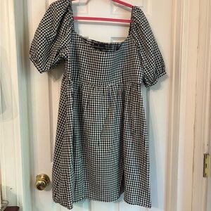 Tuckernuck Pomander Place Monochrome Gingham Mini Dress XXL